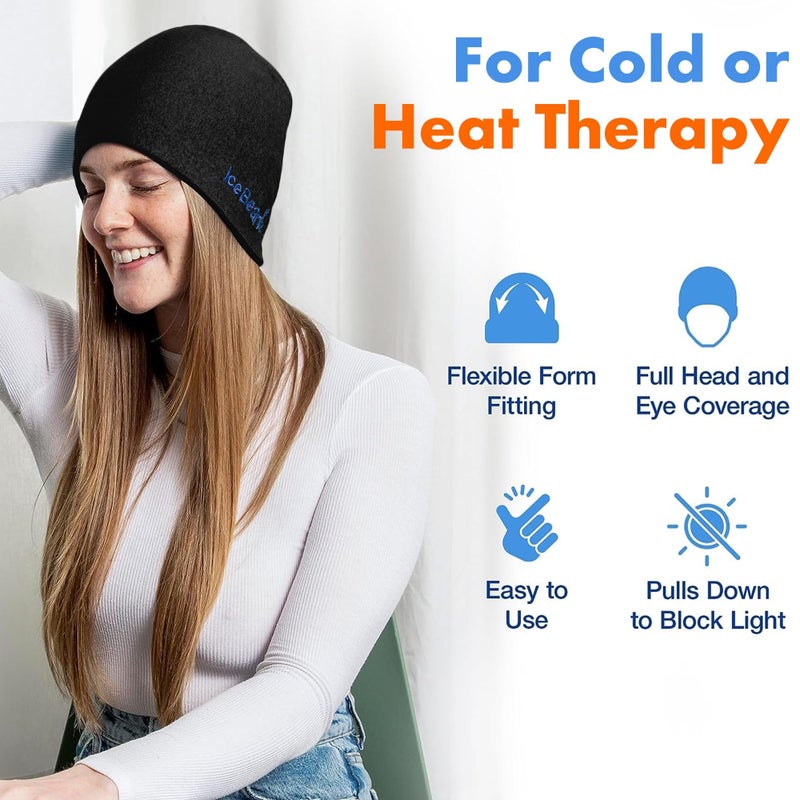 IceBeanie Migraine Relief Cap, As Seen on Shark Tank, Extended Cooling Gel Headache Relief Cap, Tension & Hangover Hat, Cold Headache Hat Mask, Head Ice Pack - Image 5