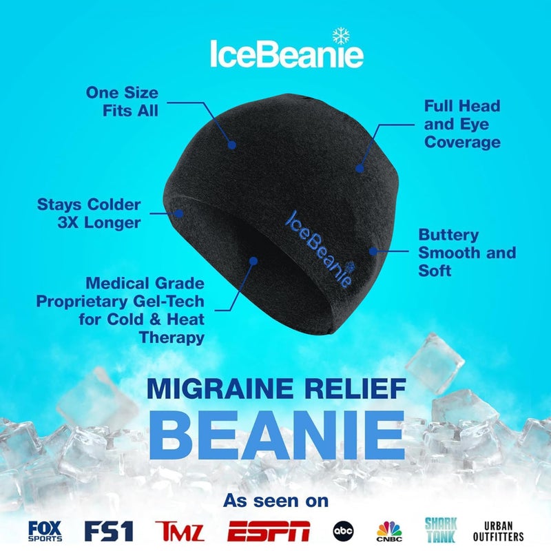 IceBeanie Migraine Relief Cap, As Seen on Shark Tank, Extended Cooling Gel Headache Relief Cap, Tension & Hangover Hat, Cold Headache Hat Mask, Head Ice Pack - Image 3