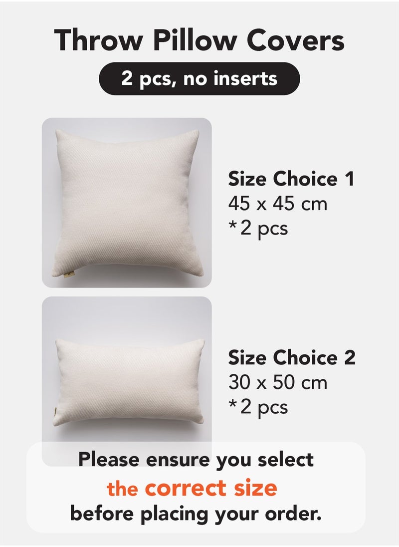 a moment - Pack of 2 Decorative Chenille Cushion Cover Throw Pillow Covers with Twill Cushion Covers for Sofa Living Room Couch Bed White - Image 1