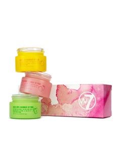 W7 W7 Sweet Dreams Overnight Lip Mask Trio  Strawberry Apple  Grapefruit Flavor Gift Set  Vitamin E Aloe Vera and Grape Seed Oil  For Hydrated Full Looking  Irresistible Lips 