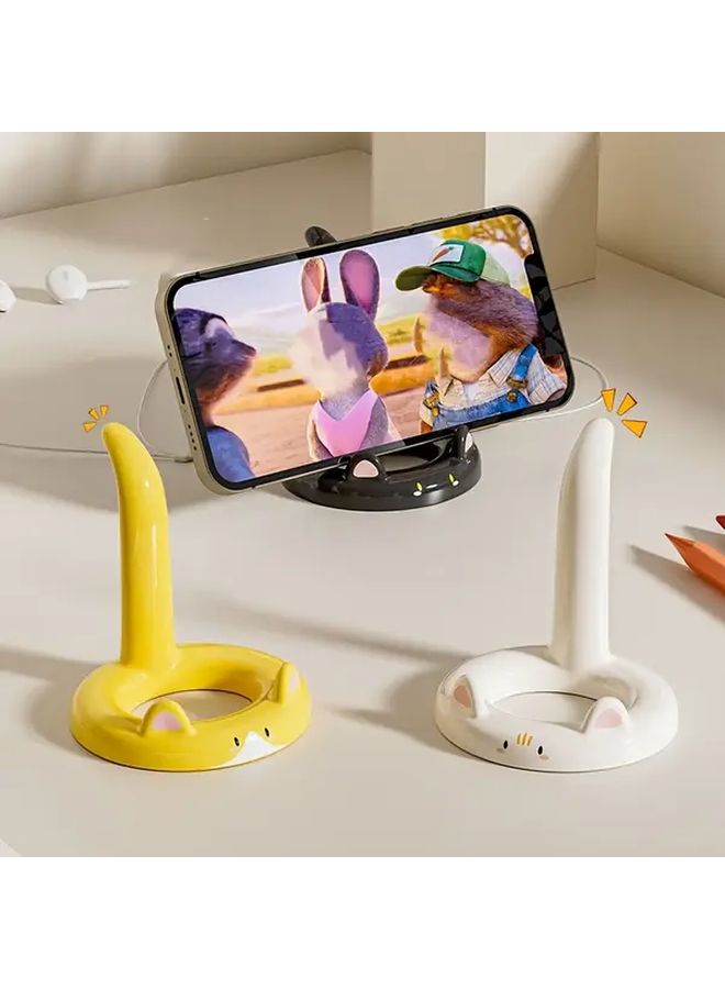 Yellow Cat Phone Stand Adjustable Angle Portable Holder For Video Watching - Image 2
