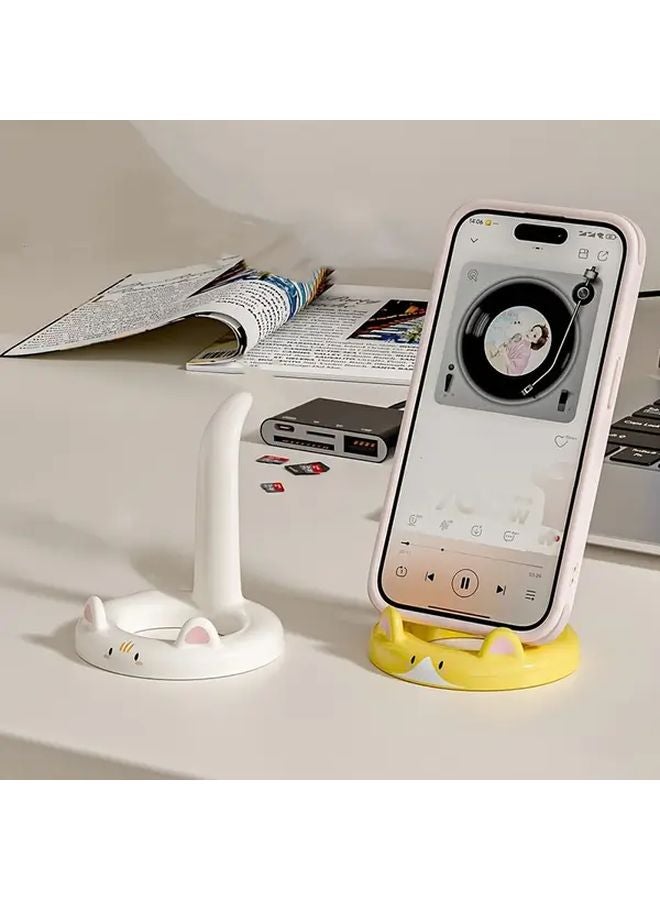 Yellow Cat Phone Stand Adjustable Angle Portable Holder For Video Watching - Image 4