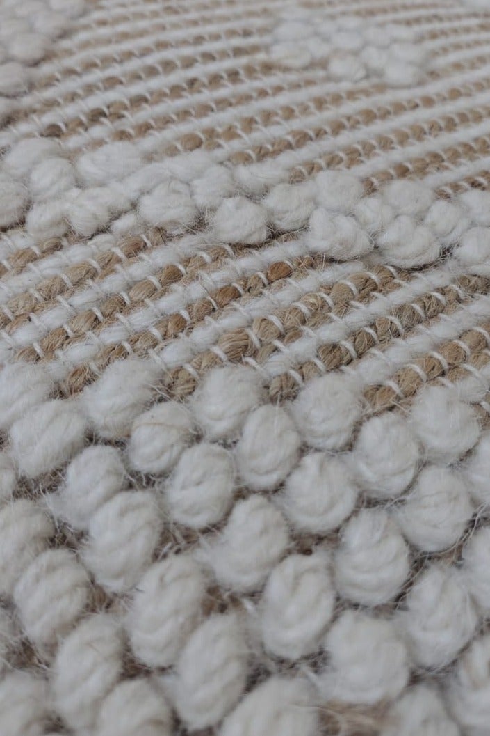 لوفت مسند قدم مربع راندل، مسند قدم ناعم لغرفة المعيشة، مسند قدم مريح، مثالي لراحة قدميك على الأريكة والمكتب، قماش، طبيعي/عاجي، 40×40×40 سم - Image 2