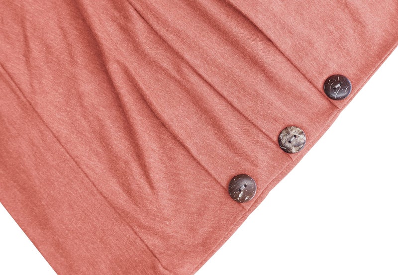 Jescakoo Womens Tops Summer Short Sleeve Casual V Neck Tshirs Soft Coral 2XL - Image 4
