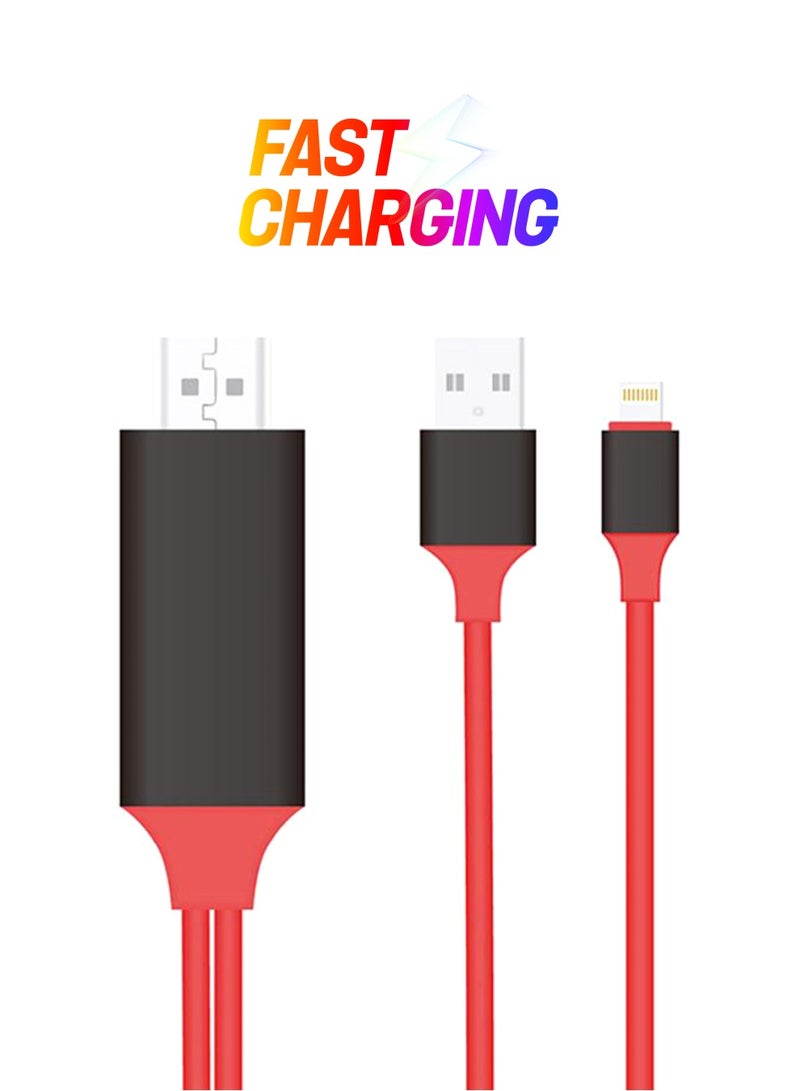 DUSALA Lightning Hdtv Cable Ot-7575S Red - Image 1