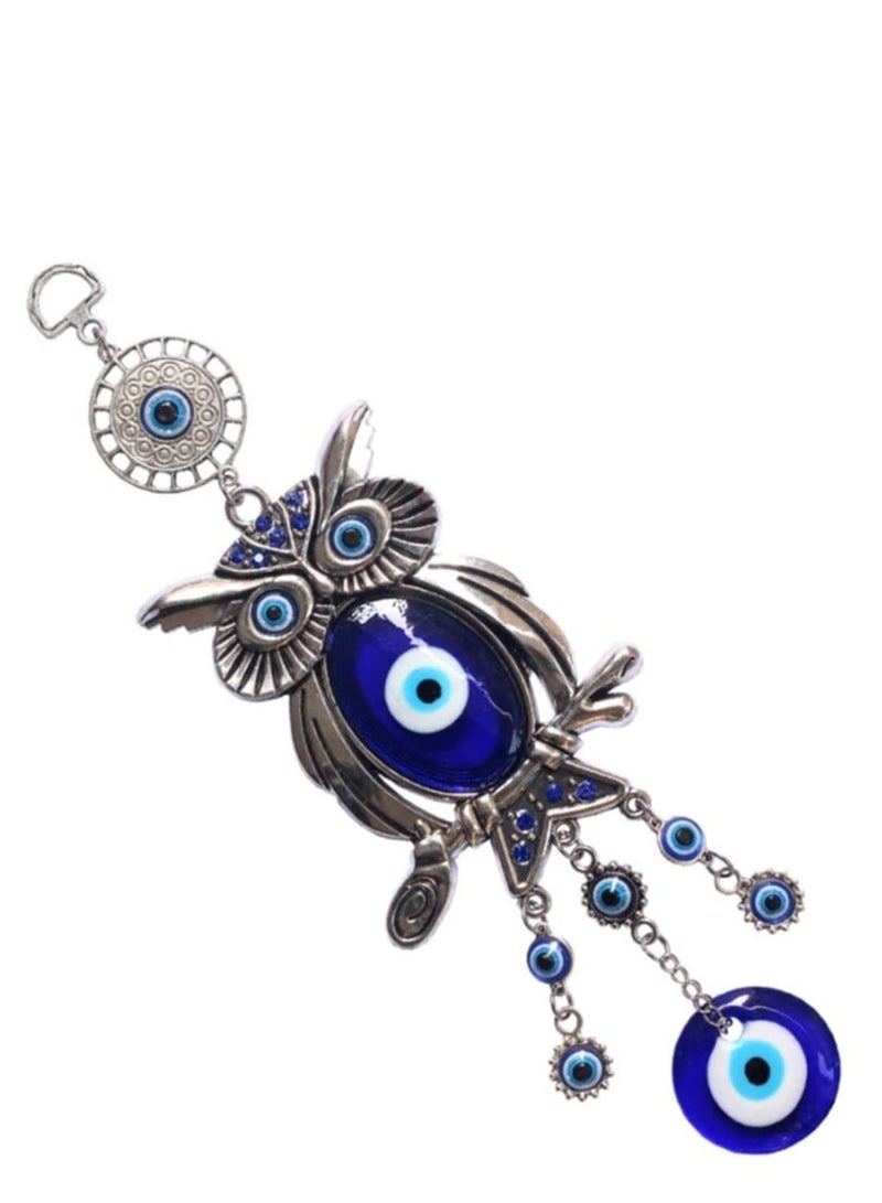 Wall Hanging, Lucky Owl Hanging Evil Eye Pendant Decoration, Ornament Amulet for Car, Home and Office for Protection and Blessing 11.7 Inches - Image 4