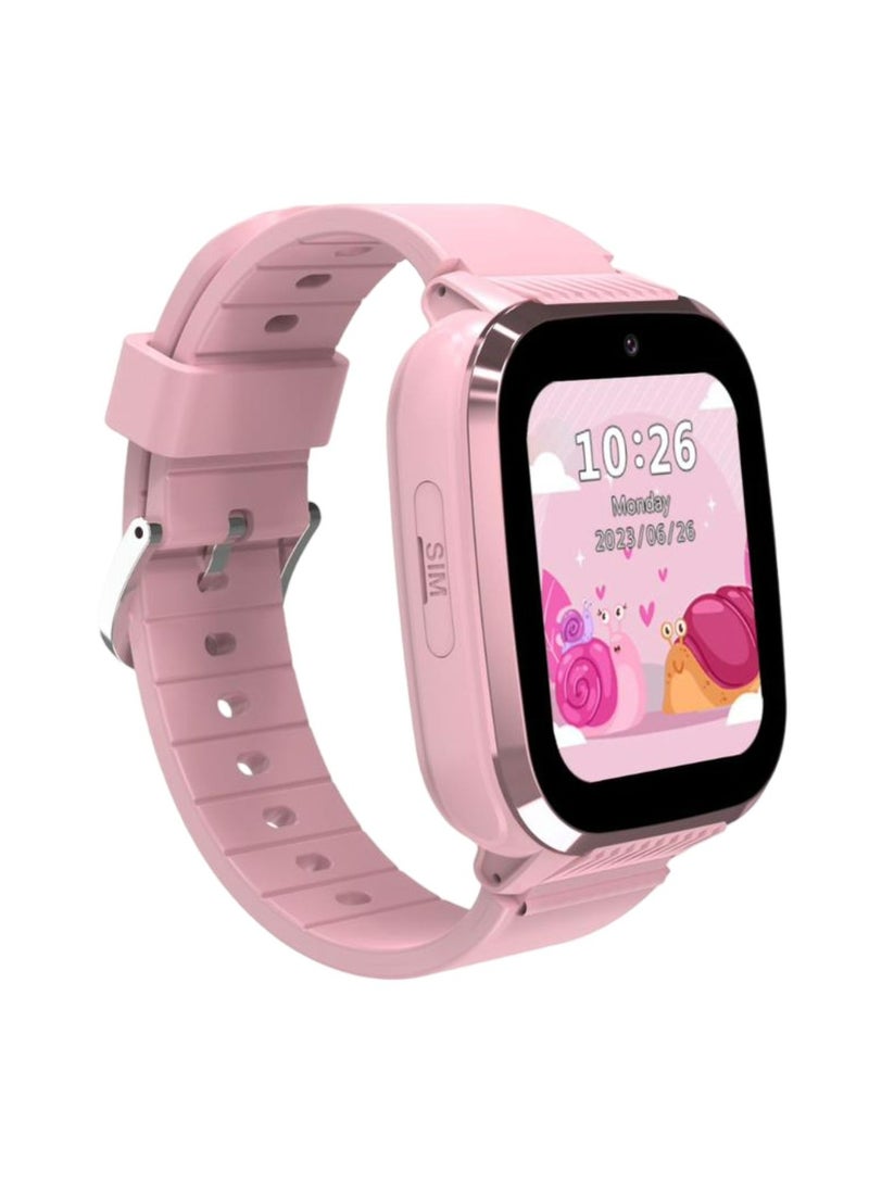 porodo 4G Kids GPS 1.85 inches Smart Watch Junicare with Touch Display, 36 Hours Working Time, 3 Hours Charging Time, Video Calling - Pink  - Image 2