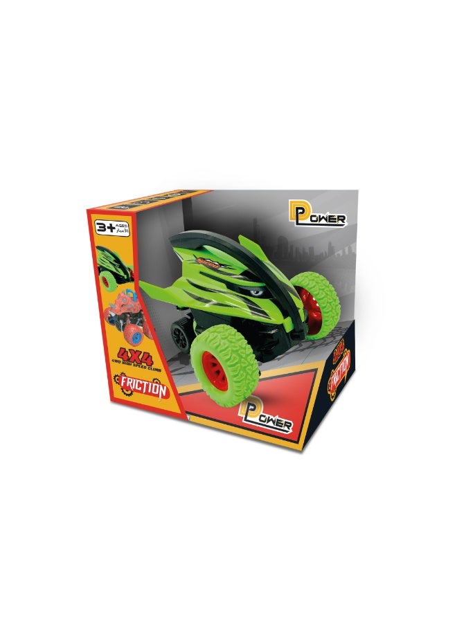 D-Power - Double-Sided Friction-Powered Monster Truck | Durable ABS, No Batteries Required – Green | Age 3+ - Image 5