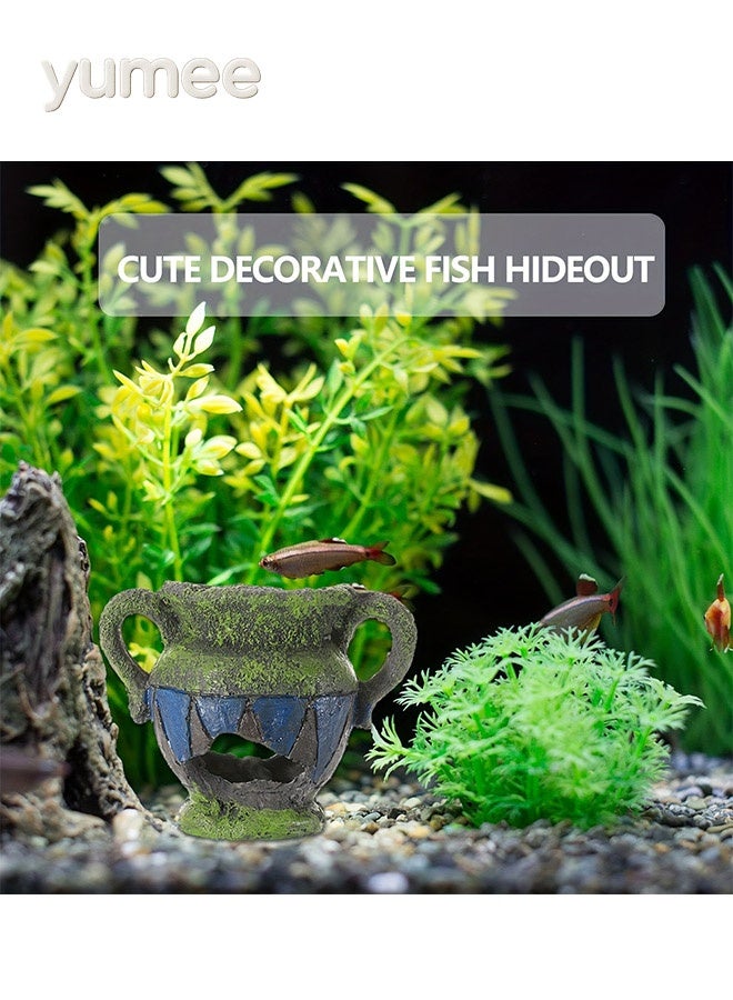 yumee Aquarium Fish Tank Decorations - Resin Mini Ornament for Betta and Small Tanks, Broken Vase Cave for Hiding Shrimp and Fish, Ideal for Natural Aquascaping and Nano Tank Décor  - Image 3