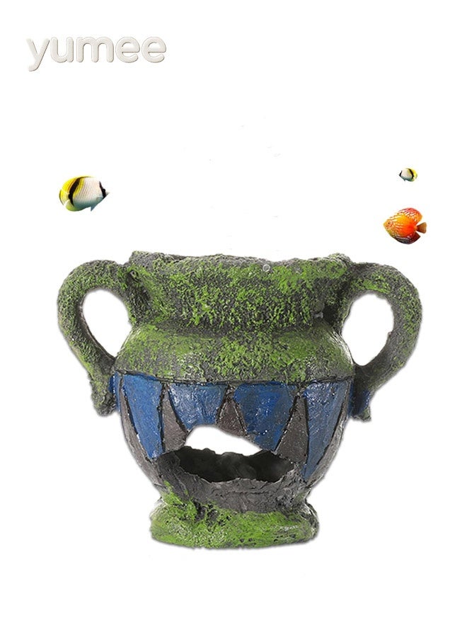 yumee Aquarium Fish Tank Decorations - Resin Mini Ornament for Betta and Small Tanks, Broken Vase Cave for Hiding Shrimp and Fish, Ideal for Natural Aquascaping and Nano Tank Décor  - Image 1