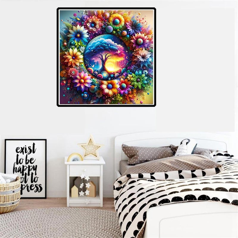mrpwnle Tree of Life Diamond Painting Kits for Adults - 5D Tree of Life Diamond Art Kits for Beginners, DIY Flowers Diamond Art Painting Crafts, Great for Decor Home Gifts 12X12Inch - Image 3