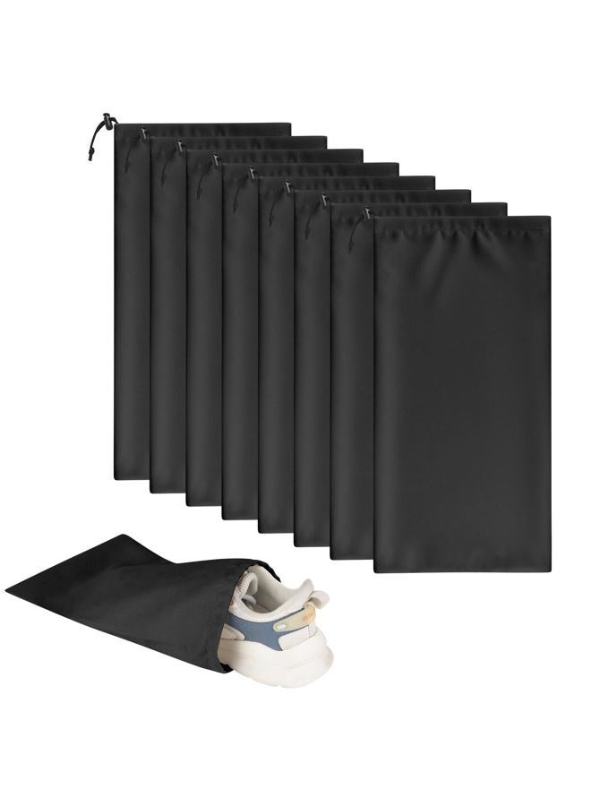 LAKE OF FIRE 8-Piece Flannel Shoe Bags for Travel - 18"X9" Packing Shoe Travel Bags for Suitcase, Shoes, Black, Portable,lightweight - Image 1