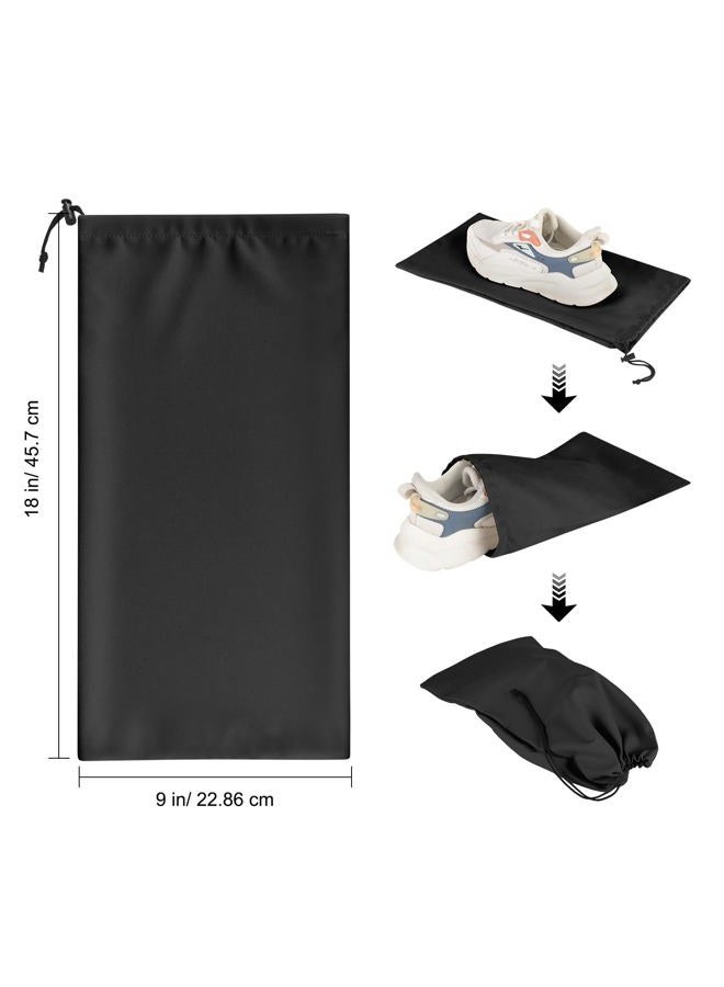 LAKE OF FIRE 8-Piece Flannel Shoe Bags for Travel - 18"X9" Packing Shoe Travel Bags for Suitcase, Shoes, Black, Portable,lightweight - Image 2