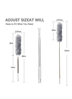 Generic Microfiber Feather Duster with Extendable Stainless Steel Pole, Bendable Head, for Cleaning High Ceiling Fan, Indoor Ceiling, Cobweb, Gap Dust  - Image 3