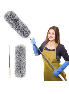 Generic Microfiber Feather Duster with Extendable Stainless Steel Pole, Bendable Head, for Cleaning High Ceiling Fan, Indoor Ceiling, Cobweb, Gap Dust  - Image 2