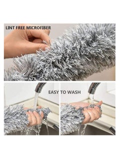 Generic Microfiber Feather Duster with Extendable Stainless Steel Pole, Bendable Head, for Cleaning High Ceiling Fan, Indoor Ceiling, Cobweb, Gap Dust  - Image 5