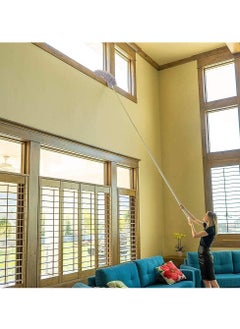 Generic Microfiber Feather Duster with Extendable Stainless Steel Pole, Bendable Head, for Cleaning High Ceiling Fan, Indoor Ceiling, Cobweb, Gap Dust  - Image 4