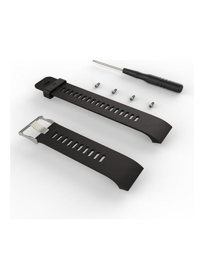 إسكدنيا For Garmin Forerunner 30 / 35 Silicone Replacement Wrist Strap Watchband Black - Image 2