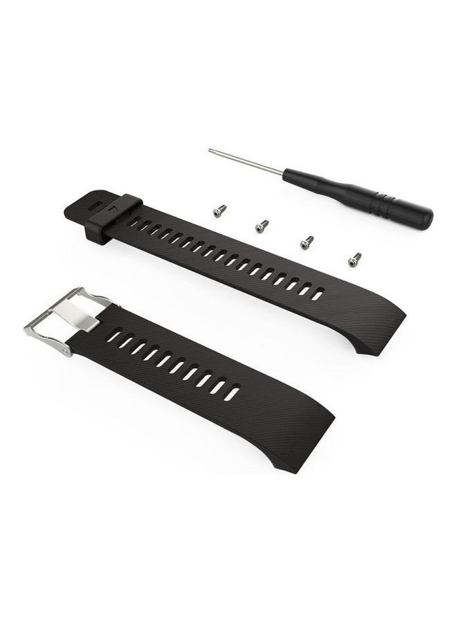 إسكدنيا For Garmin Forerunner 30 / 35 Silicone Replacement Wrist Strap Watchband Black - Image 1