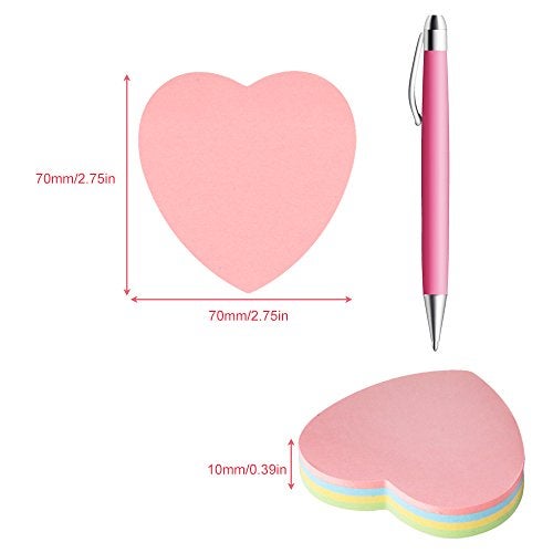 GTHER Heart Shaped Sticky Notes, Colored Sticky Notes Pink Red Blue Cute Fun Love Self-Adhesive Note for Kids School Classroom Office College (2 Pads, Heart) - Image 5