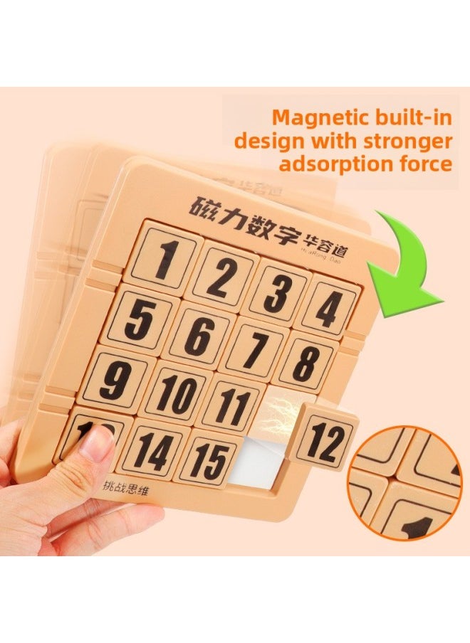 Huarong Road Sliding Puzzle Digital Special Primary School Students Hualong Three Kingdoms Children's Educational Toys Competition Magnetic Number HB-Color:[super Value 5 Pieces] 4+5+6+7+8 Level Magnetic Digital Huarong Road  - Image 3