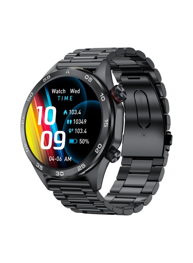 رولستيمي ساعة بلوتوث ذكية للرجال ، شاشة تعمل باللمس بالكامل 1.52" ، تتبع النوم ، آي بي 67 مقاوم للماء ، أوضاع رياضية متعددة ، دعم متعدد اللغات ، آي 118 أسود - Image 1