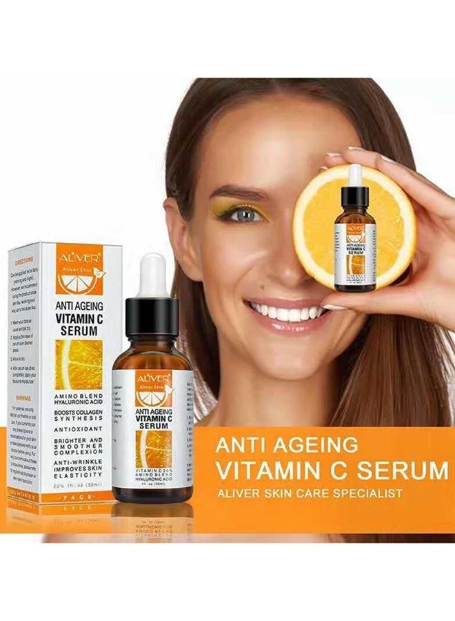 ALIVER Vitamin C Anti-Aging Serum, Enriched with Amino Acids, Hyaluronic Acid and Retinol, 30ml for High-Efficiency Skin Rejuvenation - Image 2