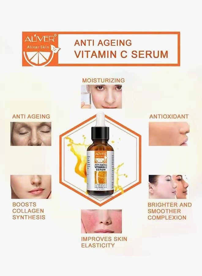 ALIVER Vitamin C Anti-Aging Serum, Enriched with Amino Acids, Hyaluronic Acid and Retinol, 30ml for High-Efficiency Skin Rejuvenation - Image 4