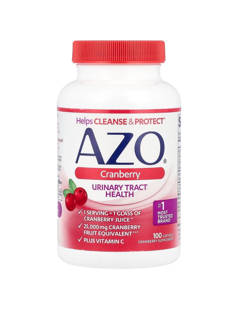 AZO Urinary Tract Health Cranberry Supplement - 100 Softgels  - Image 1