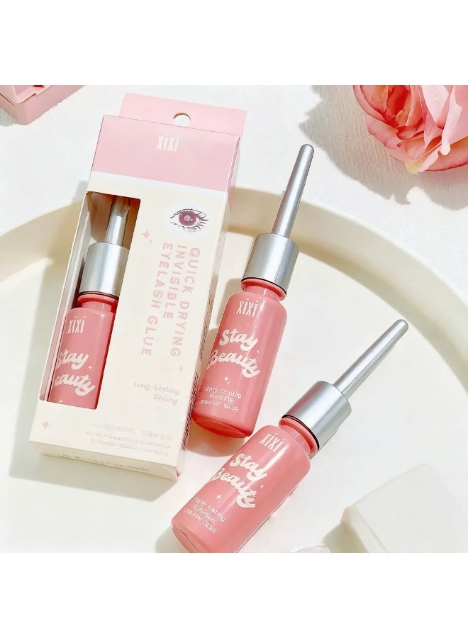 اكس اي اكس اي مجموعة غراء الرموش، غراء رموش شفاف فائق القوة ومقاوم للماء، غراء رموش طويل الأمد ومقاوم للعرق والدموع، لتمديد الرموش، جاف ومقاوم للماء حتى تسقط الرموش. عبوة واحدة. - Image 2