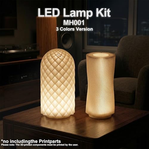 BambooSegD 5PCS LED Lamp Kit 001 Three Colors for Bambu Lab H2S/P2S/P1P/A1 Makerworld for anycubic Makeronline 3D Printer Light DIY Hardware Model Spare Parts 5V USB Powered, 3000K Warm Light - Image 2