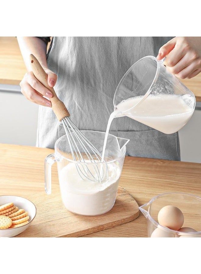 Happy Home 900ml Acrylic Measuring Jug Graduated Measuring Cup for Liquids, Spices, Flour - Plastic Kitchen Measuring Cup with Handle and Triangular Mouth for Easy Pouring Shatterproof Cooking and Baking Scale (Clear) - Image 1