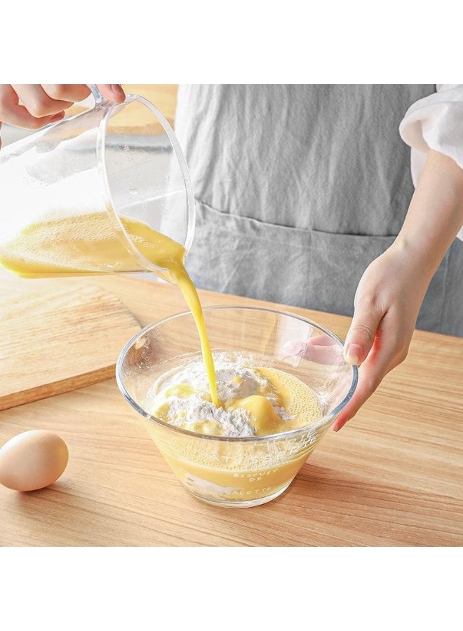 Happy Home 900ml Acrylic Measuring Jug Graduated Measuring Cup for Liquids, Spices, Flour - Plastic Kitchen Measuring Cup with Handle and Triangular Mouth for Easy Pouring Shatterproof Cooking and Baking Scale (Clear) - Image 2