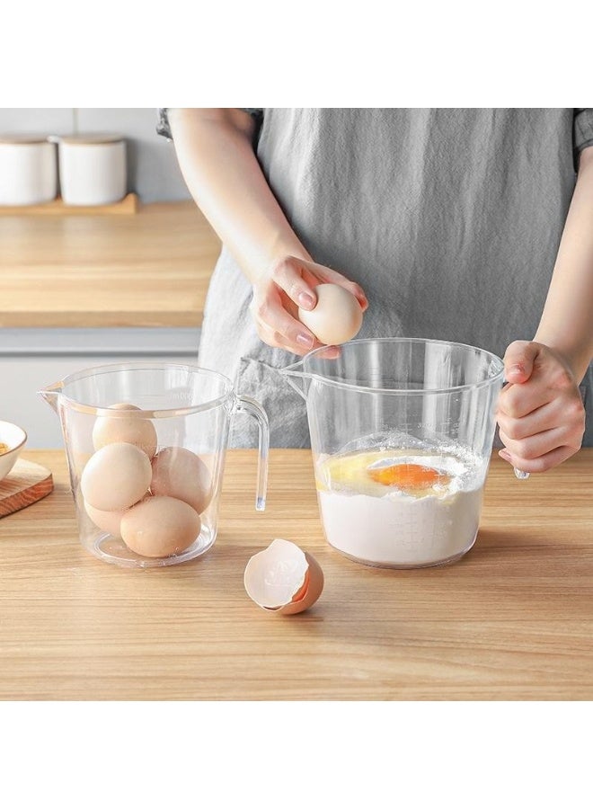 Happy Home 900ml Acrylic Measuring Jug Graduated Measuring Cup for Liquids, Spices, Flour - Plastic Kitchen Measuring Cup with Handle and Triangular Mouth for Easy Pouring Shatterproof Cooking and Baking Scale (Clear) - Image 3
