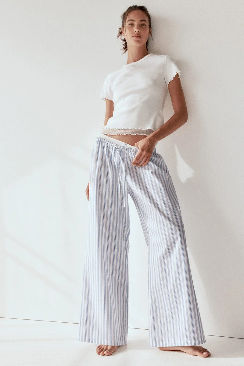 اتش اند ام بنطلون بيجاما من القطن