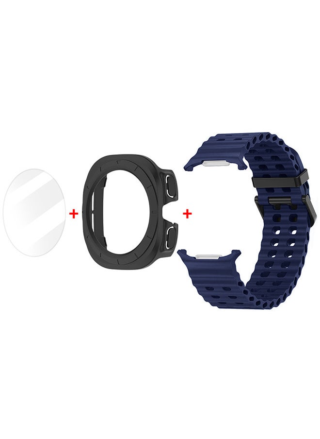 CATANES - (for Samsung Galaxy Watch 7 Ultra) 3 Packs Silicone Band, Case and Screen Protector, Soft Ocean Silicone Sport Strap Replacement Accessory - Image 1