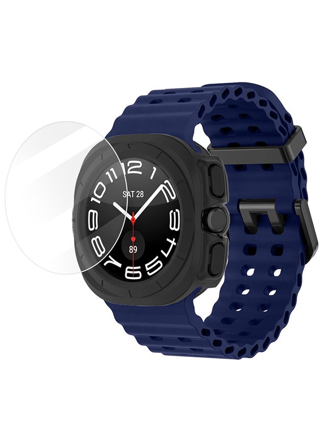 CATANES - (for Samsung Galaxy Watch 7 Ultra) 3 Packs Silicone Band, Case and Screen Protector, Soft Ocean Silicone Sport Strap Replacement Accessory - Image 1