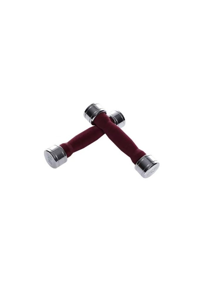 YORK Chrome Plated Sports Weight Dumbbell 1kg  Colored Tufted Handle - Image 2