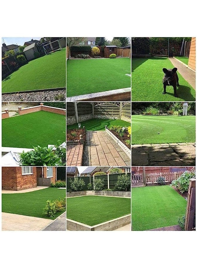 طعم المنزل سجادة عشب صناعي - سجادة عشب صناعي بسمك 30 مم للحدائق والشرفات والمساحات الخضراء | عشب صناعي أخضر واقعي مزود بنظام تصريف وبطانة مطاطية | ديكور داخلي وخارجي مناسب للحيوانات الأليفة - متوفر بستة أحجام - Image 5