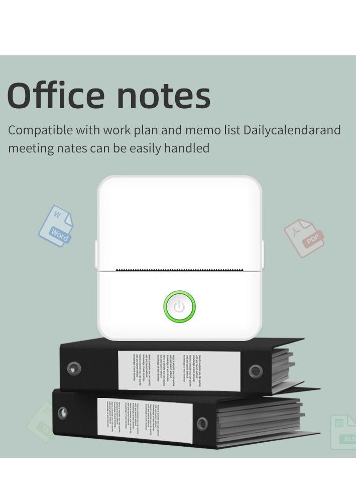 طابعة ميني محمولة للطلاب - طابعة فوتوغرافية ملونة حرارية بلا حبر بتقنية بلوتوث مع وظيفة ملصقات لاصقة - Image 4