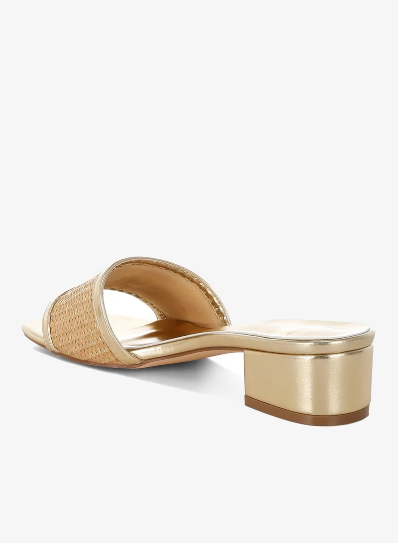 London Rag gold London Rag Women's Raffia Slip On Sandals in Gold for Women | Best Price UAE