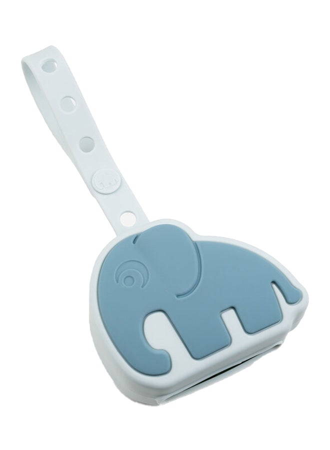 done by deer Silicone Pacifier Pouch - Hygienic Holder with Zipper  And  Clip for On-the-Go Use - Elphee Blue  - Image 1