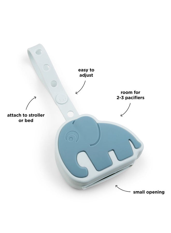 done by deer Silicone Pacifier Pouch - Hygienic Holder with Zipper  And  Clip for On-the-Go Use - Elphee Blue  - Image 2