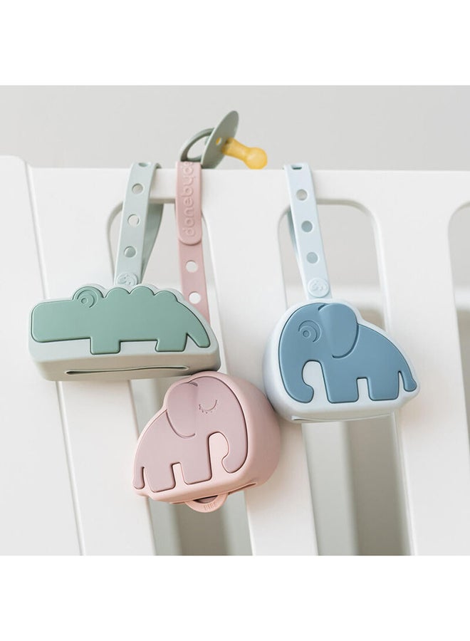 done by deer Silicone Pacifier Pouch - Hygienic Holder with Zipper  And  Clip for On-the-Go Use - Elphee Blue  - Image 4