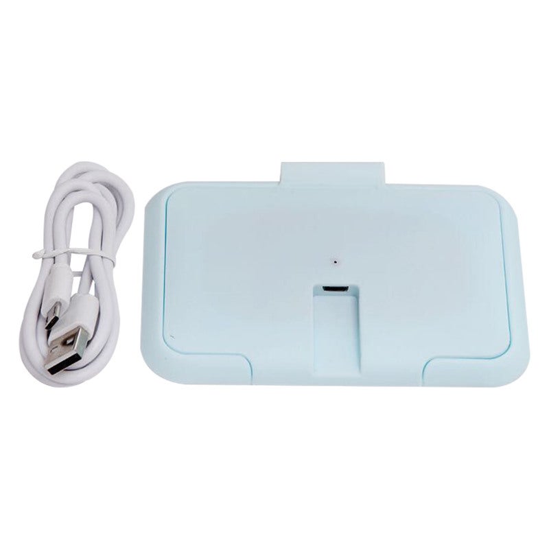 USB Wipe Warmer Portable Blue USB Interface 104℉ Temperature Efficient Top Heating Wipe Heater for Baby Diaper Changing Home Car Outdoor Travel - Image 1