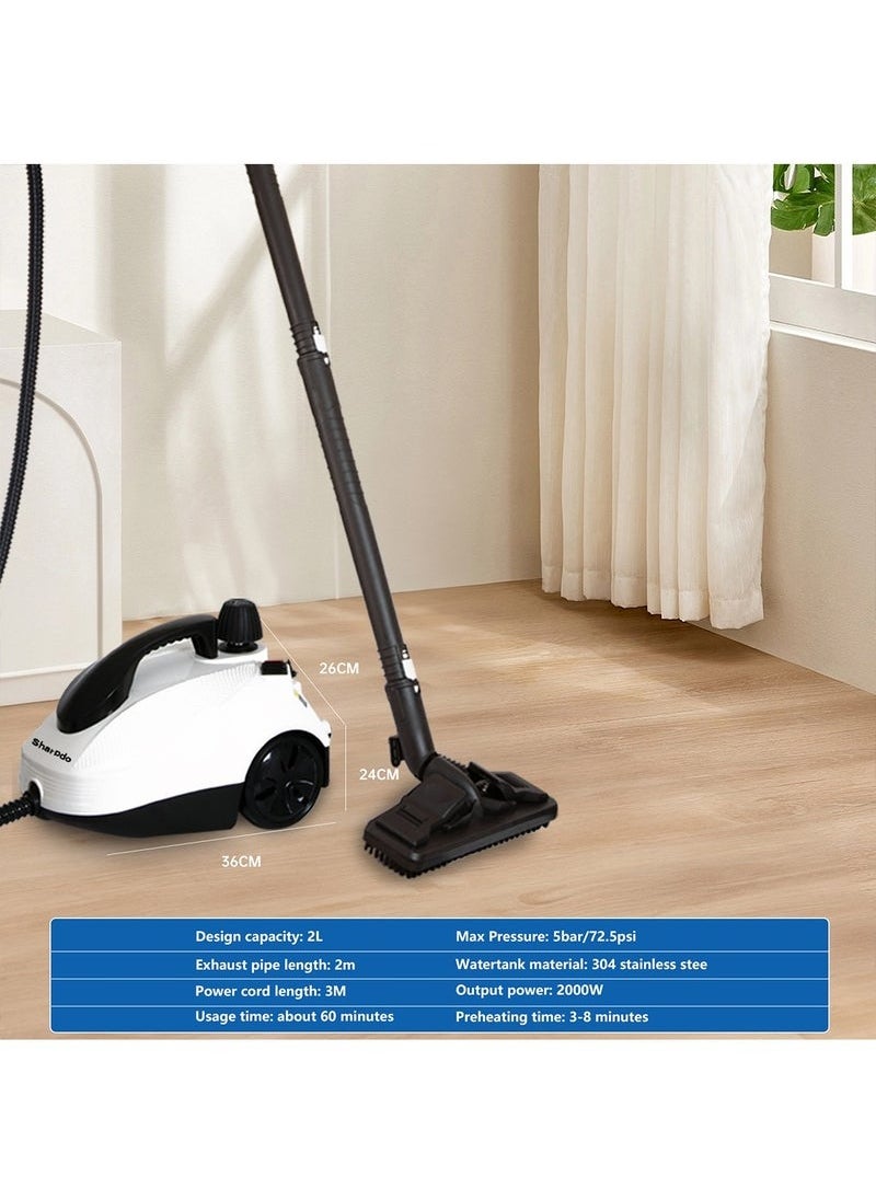XiuWoo Steam Cleaner, 2000W Steam Mop with 18 Accessories, 5 Bar Steam Pressure Powerful Multipurpose Portable Steamer for Cleaning, for Multi-Purpose and Multi-Surface Floors Window Floor Kitchen Bathroom Car  - Image 3
