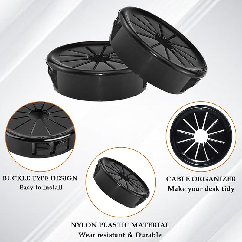 Aifeier ET 1-3/8 Inch Cable Grommets Petal-Shaped Buckle Type Wire Hole Cover for Cord Management and Protection of Cabinet, 5PCS 35mm - Image 3