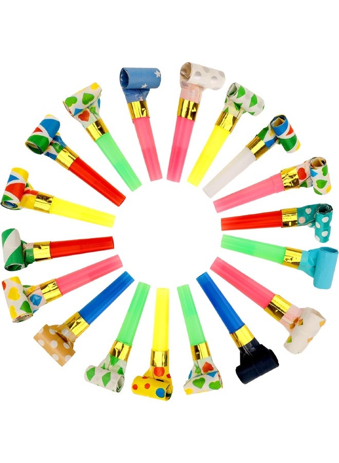 100Pcs Party Blowers, Party Blowers for Kids, Party Blowouts, Party Noise Makers Horns, Colorful Birthday Blowers, Noisemakers Blow Horns Party Whistles Favors for Birthday, New Years Events (Random Colors) - Image 2