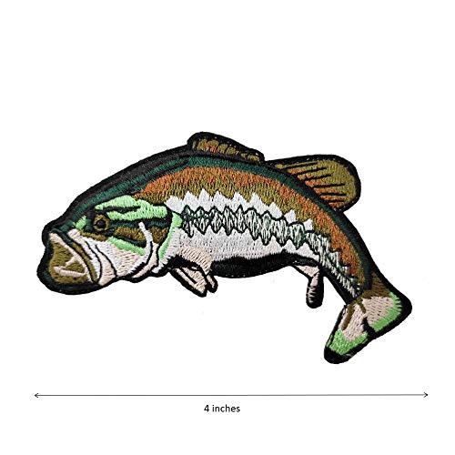 Cute-Patch 2pcs Set Bass Fish Embroidered Iron on Patches Fishing Gifts for Men - Image 2
