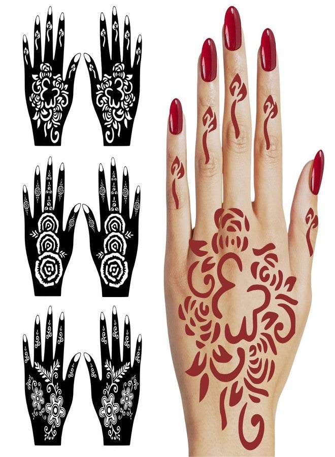 VANVATI Bloom Set Mehndi Stencil Sticker for Girls Getting Ready for Wedding Season - Image 1